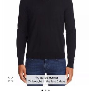 Theory Men's Black V-Neck Sweater